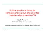 Utilisation d’une Base de Connaissances Pour Analyser Les Données Des Puces à ADN